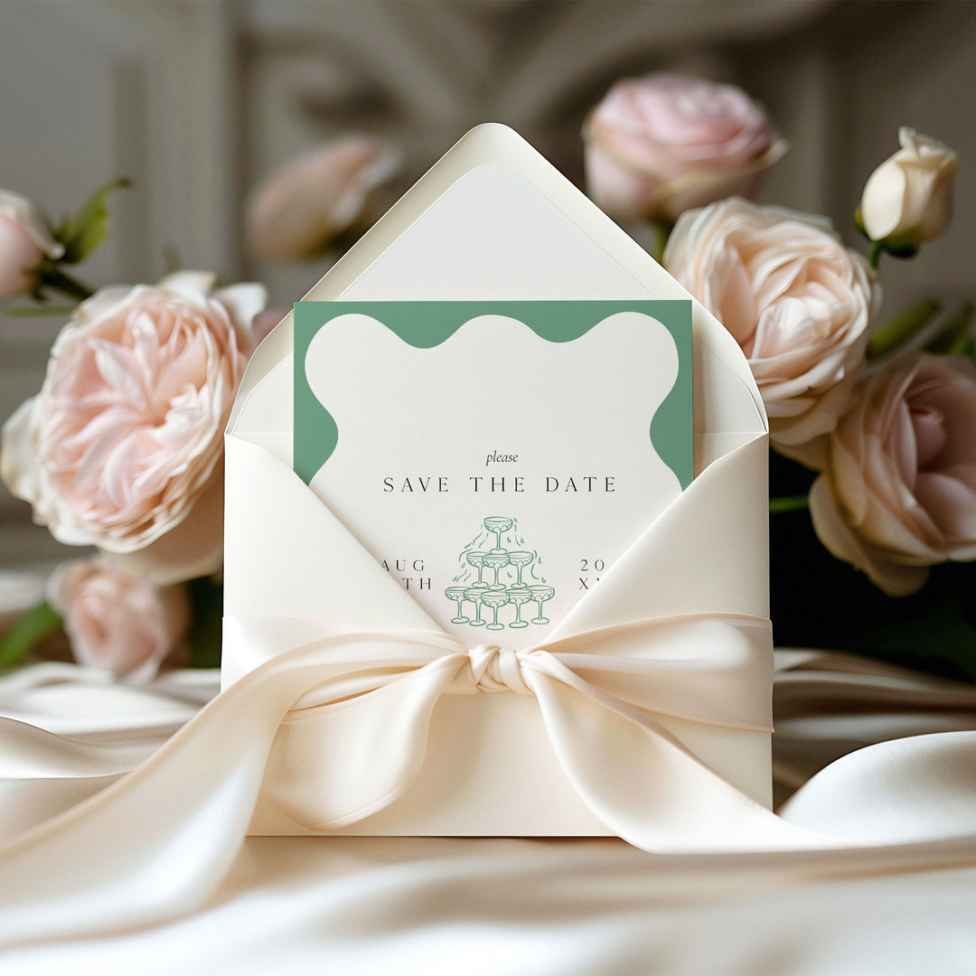 Sage Green Elegant Save The Date
