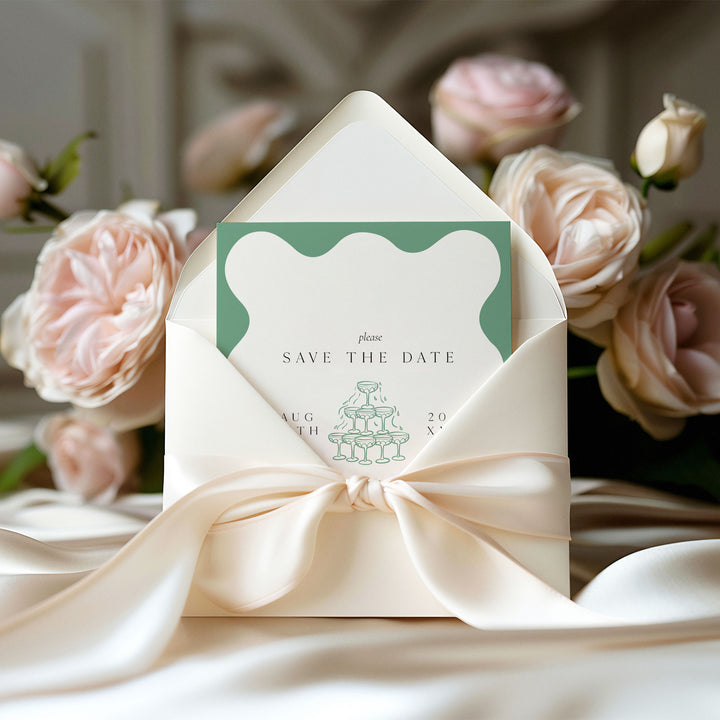 Sage Green Elegant Save The Date