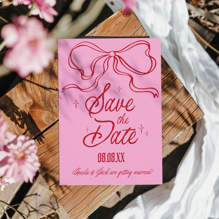 Pink Cupid Save The Date