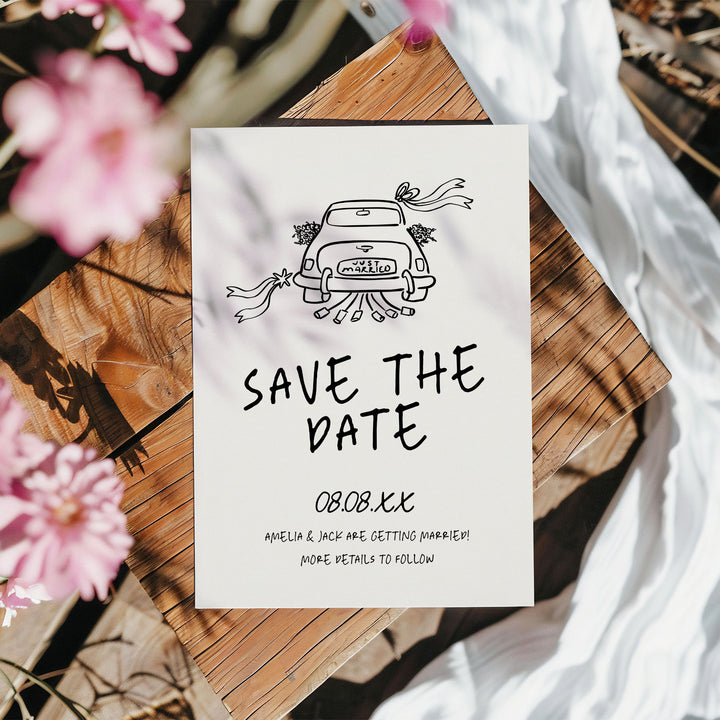 Wedding Car Save The Date