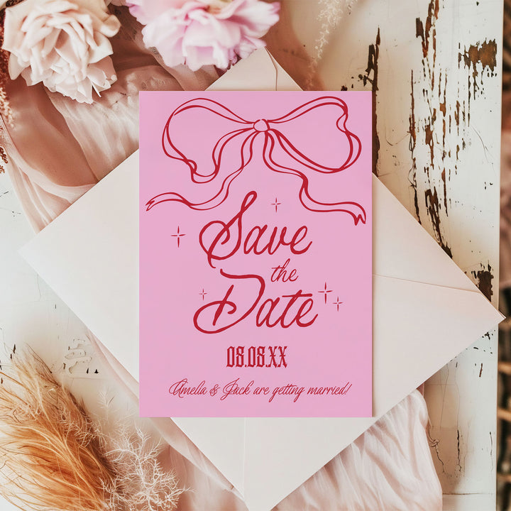 Pink Cupid Save The Date