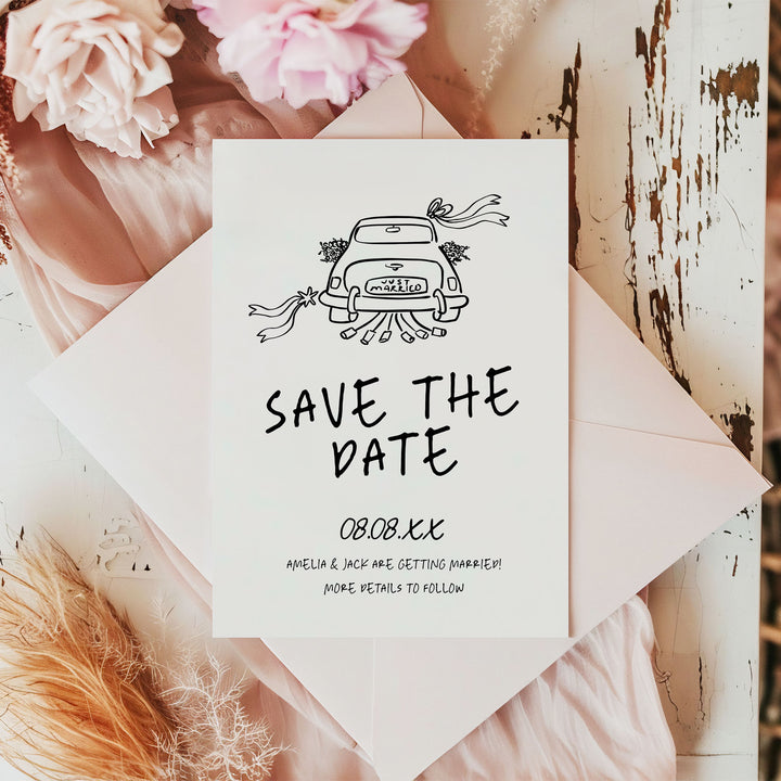 Wedding Car Save The Date