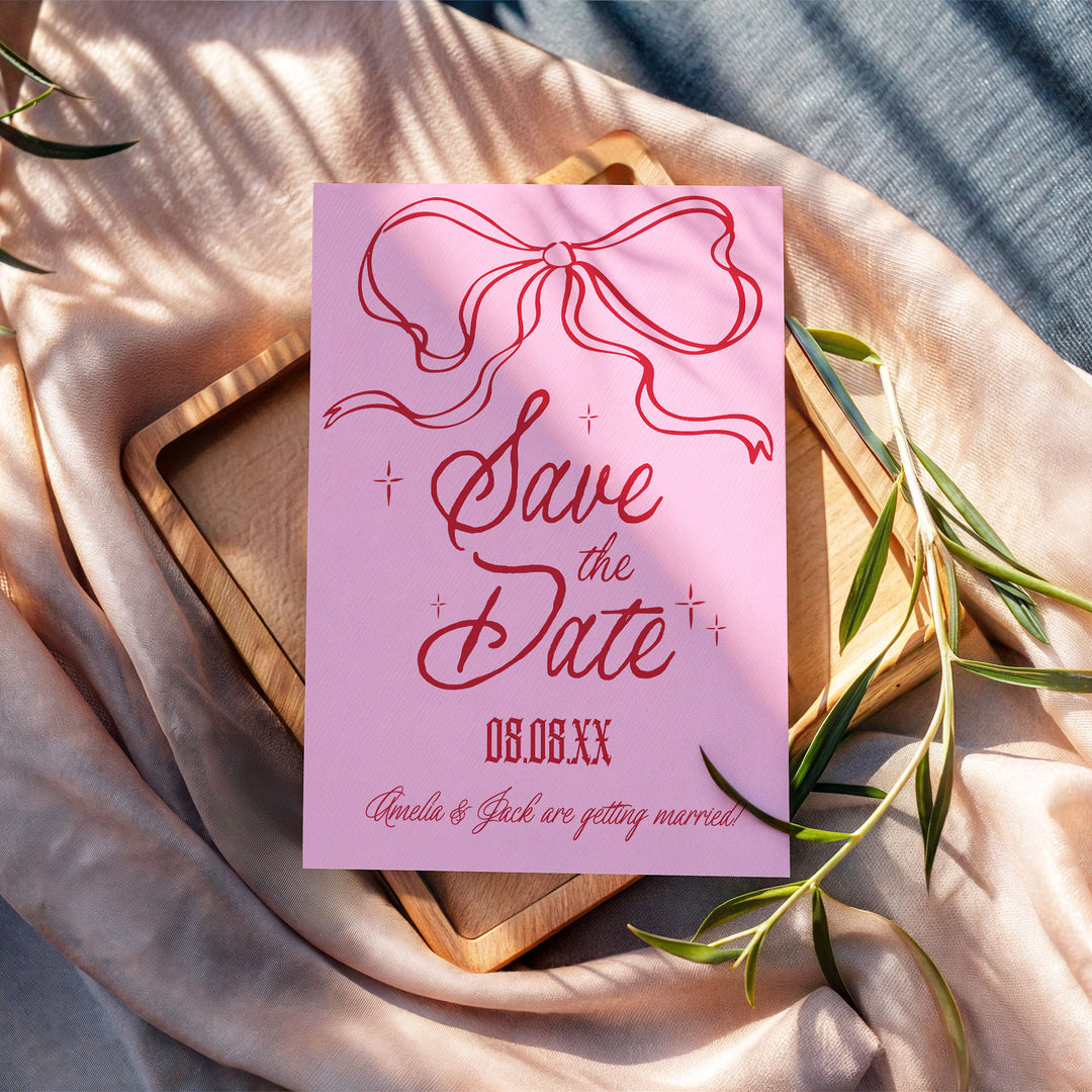 Pink Cupid Save The Date