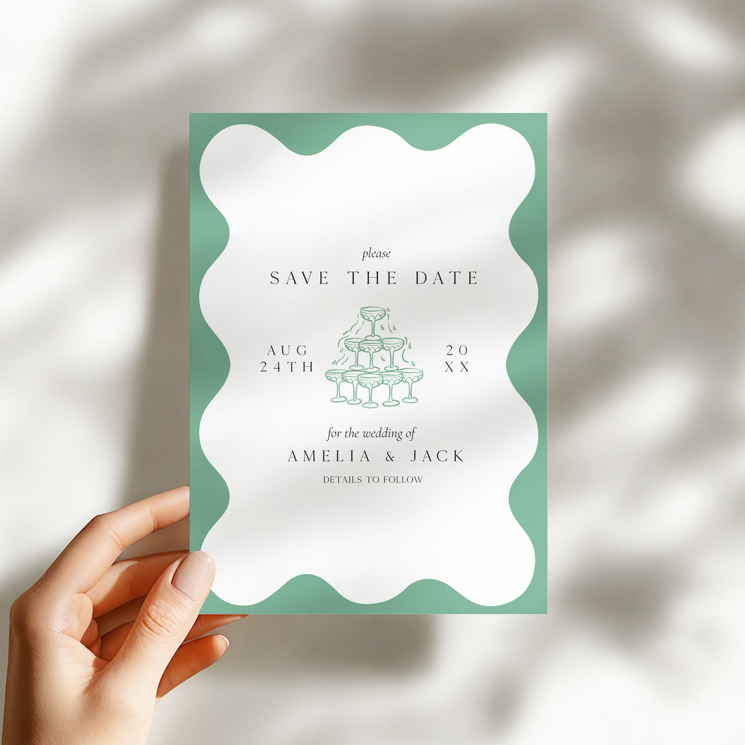 Sage Green Elegant Save The Date
