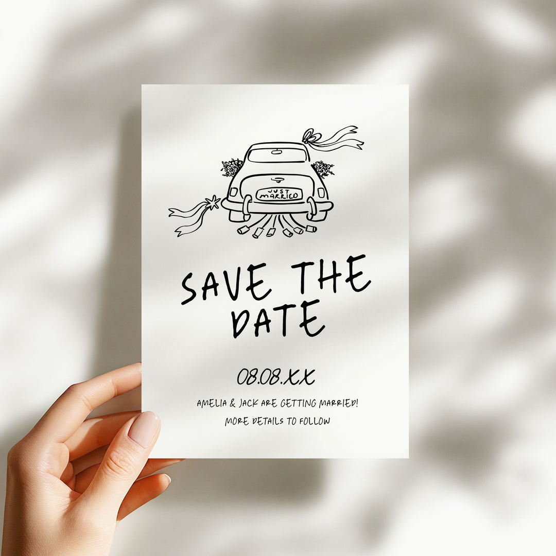 Wedding Car Save The Date