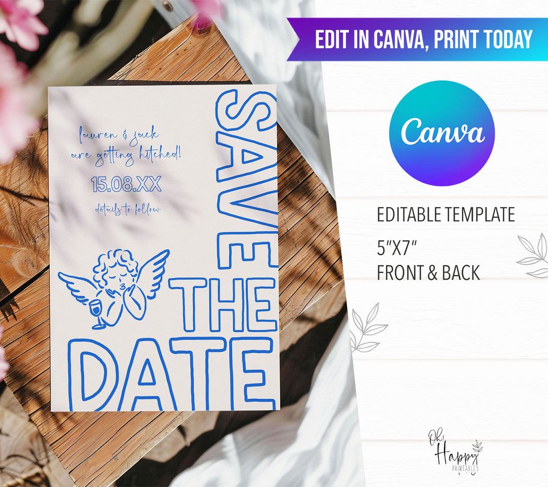 Blue Cupid Save The Date