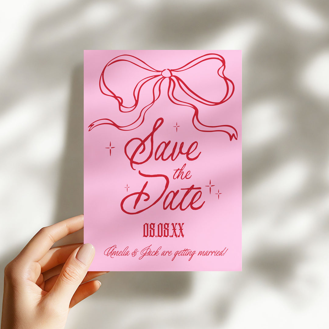 Pink Cupid Save The Date