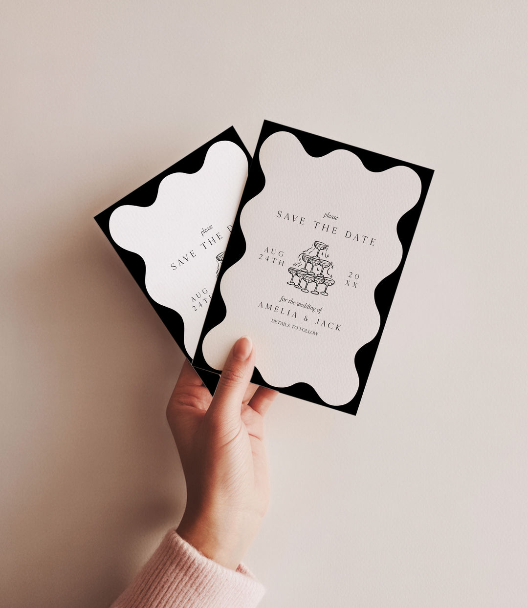 Black Elegant Save The Date