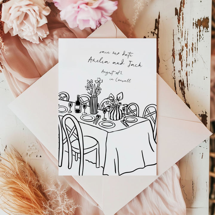 Doodle Table Save The Date
