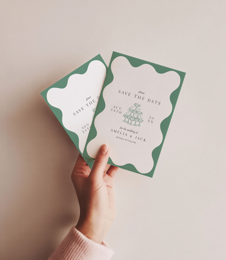 Sage Green Elegant Save The Date