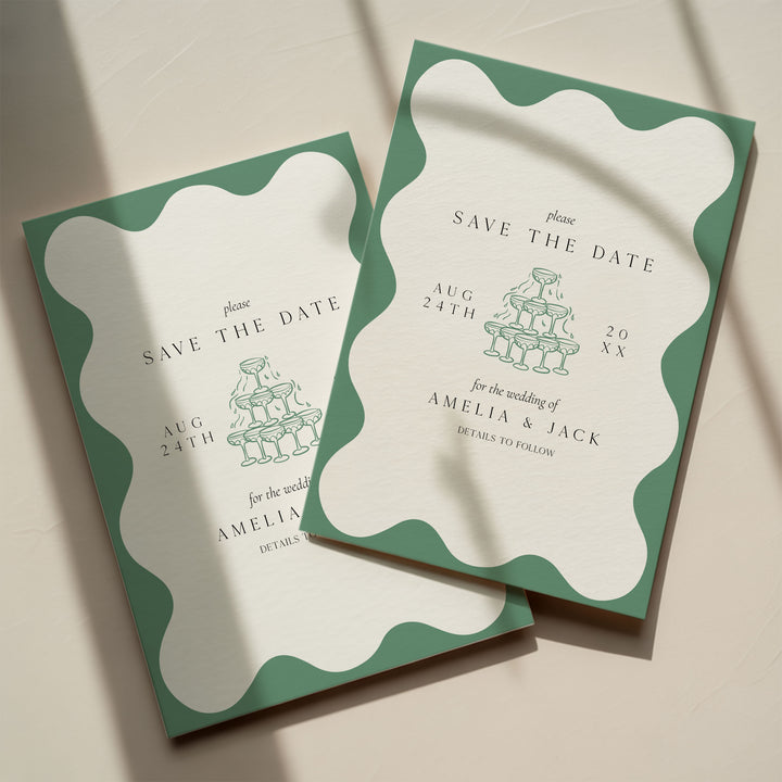 Sage Green Elegant Save The Date