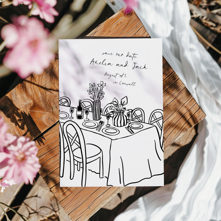 Doodle Table Save The Date