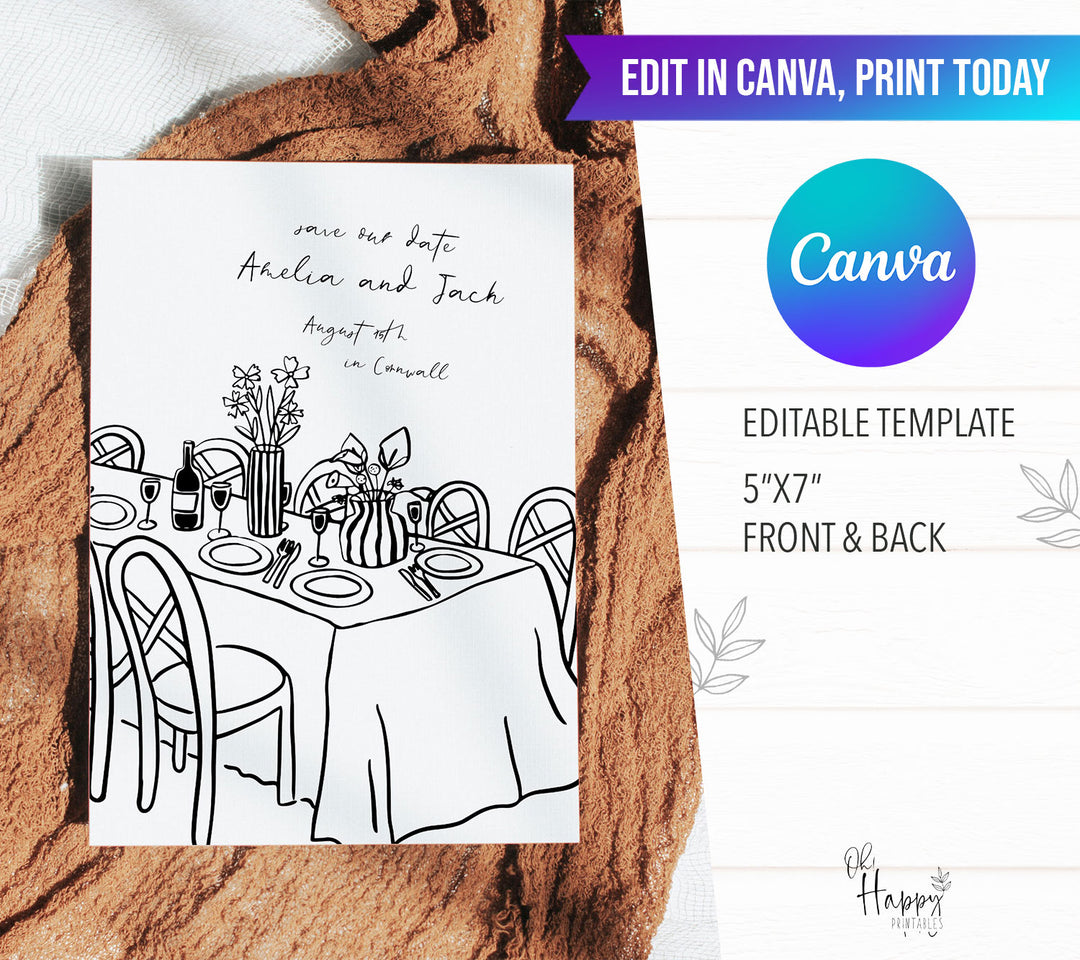 Doodle Table Save The Date