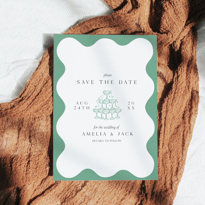Sage Green Elegant Save The Date