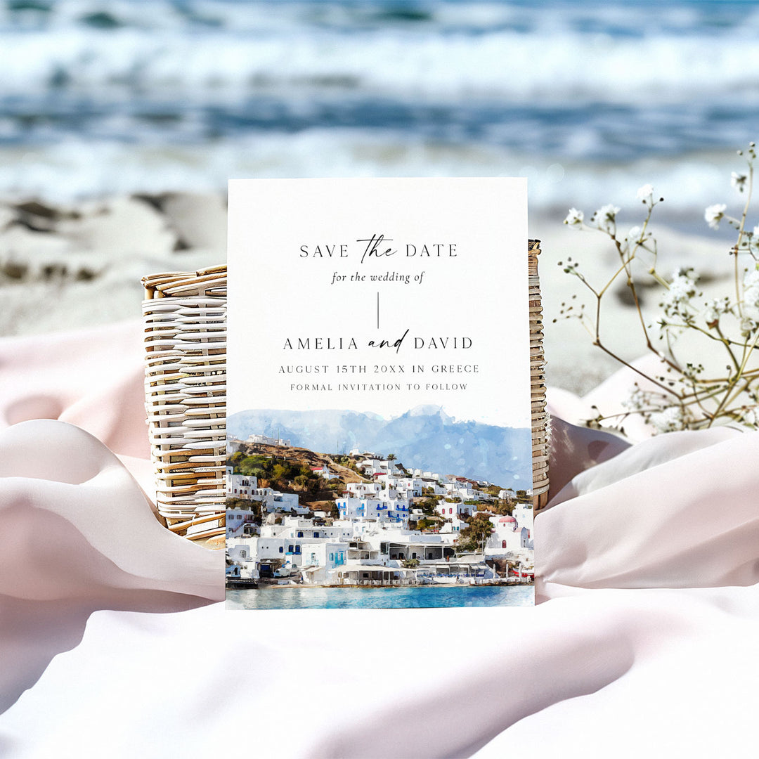 Mykonos Destination Save The Date