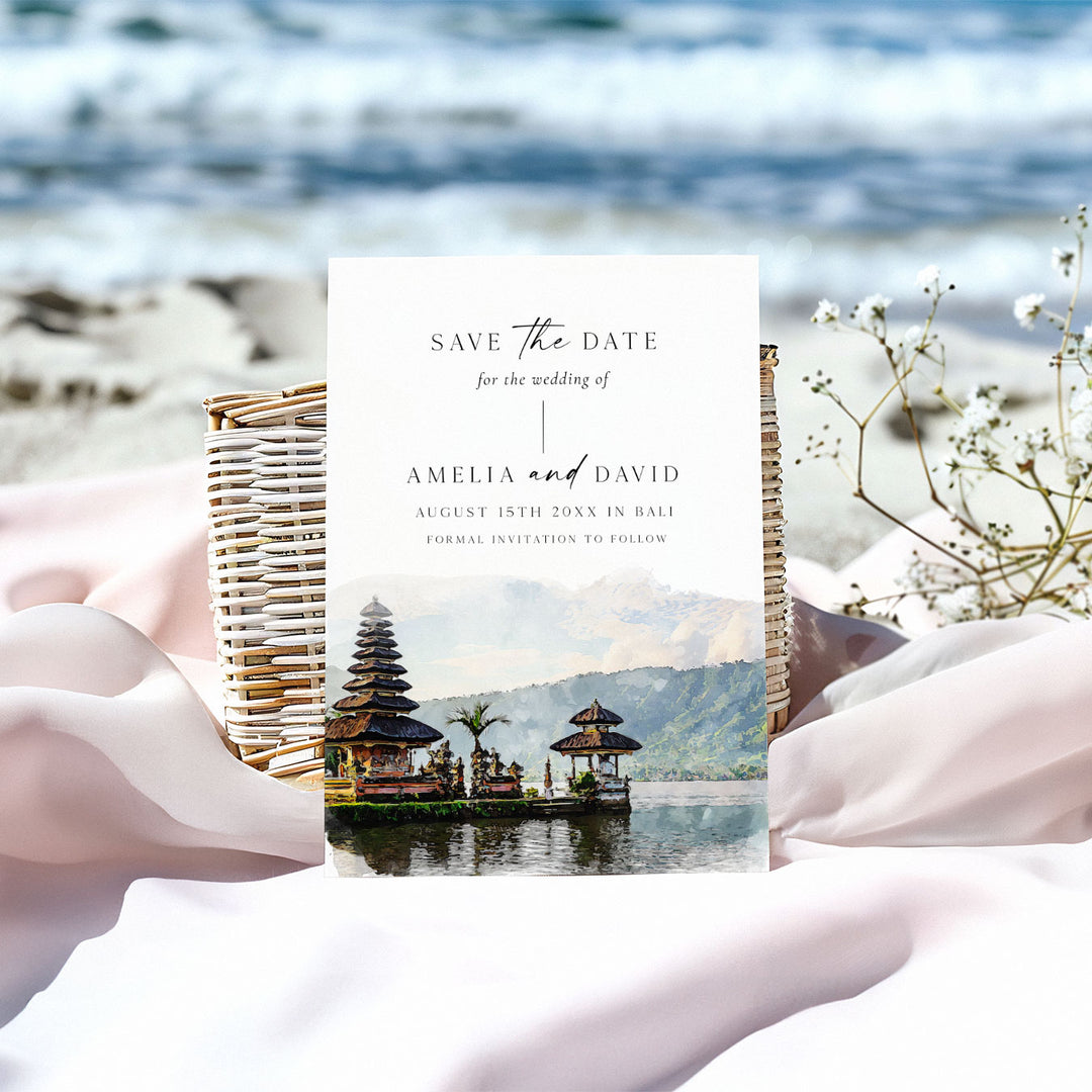 Bali Temple Destination Save The Date