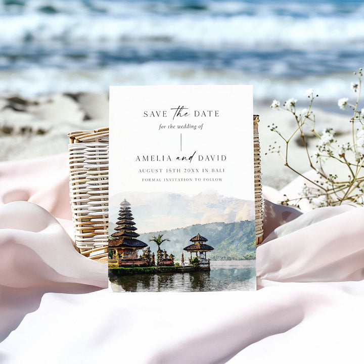 Bali Temple Destination Save The Date