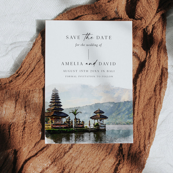 Bali Temple Destination Save The Date
