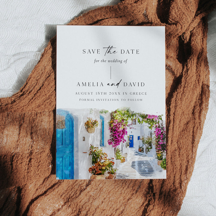 Greece Destination Save The Date