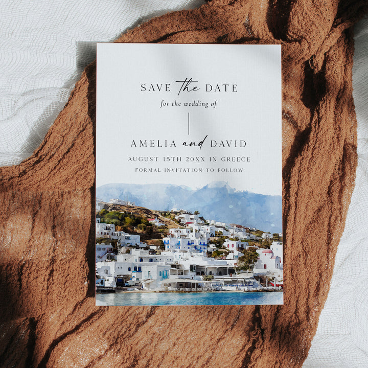 Mykonos Destination Save The Date
