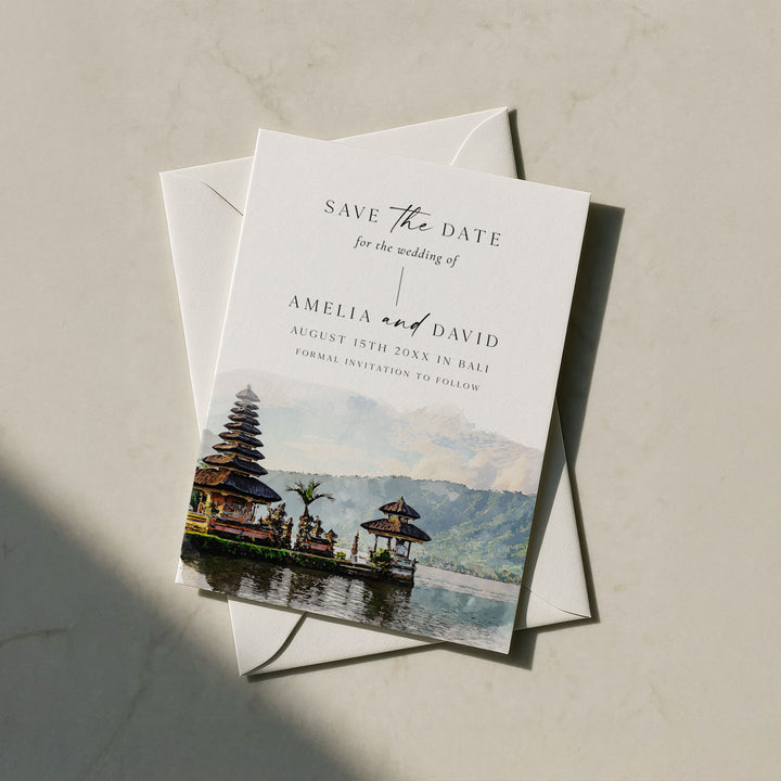 Bali Temple Destination Save The Date