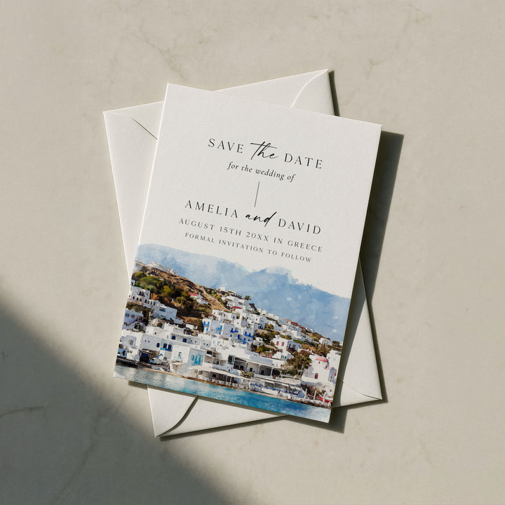 Mykonos Destination Save The Date