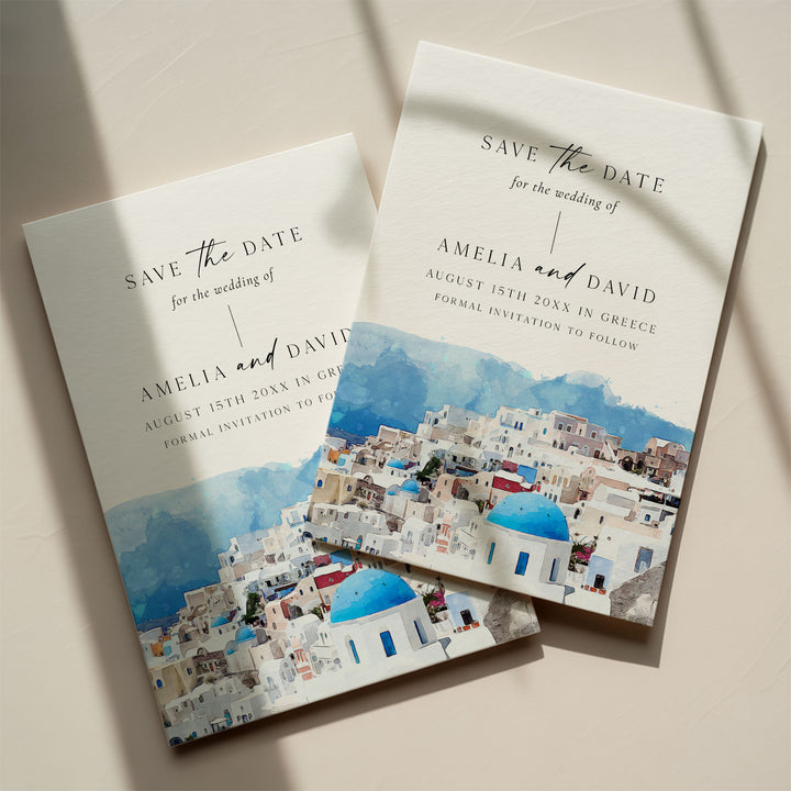 Santorini Destination Save The Date