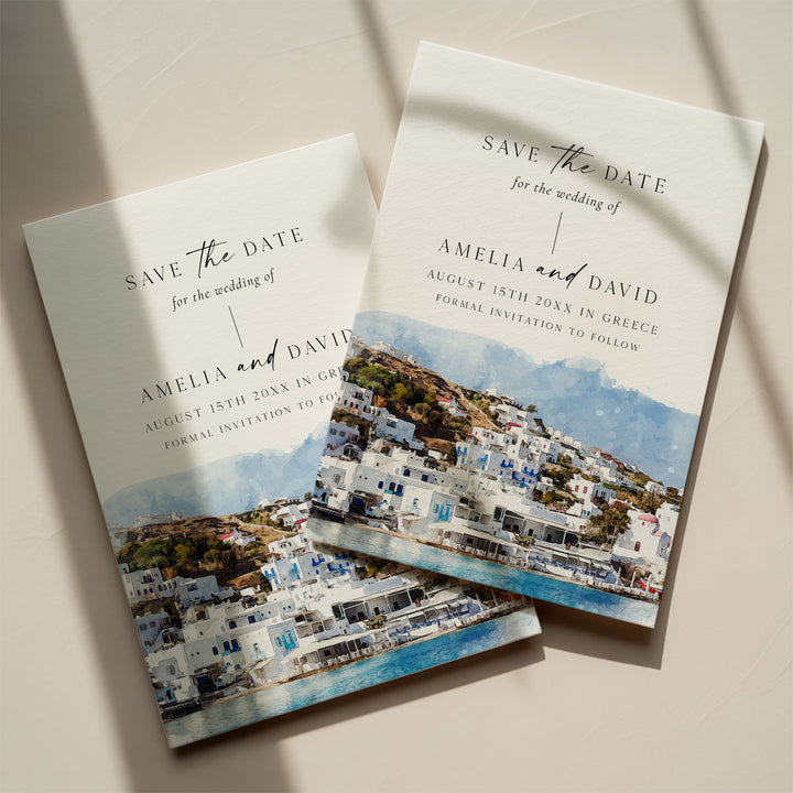 Mykonos Destination Save The Date