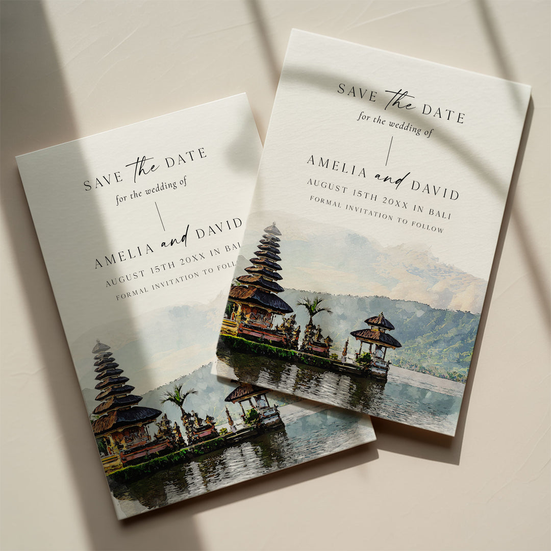 Bali Temple Destination Save The Date