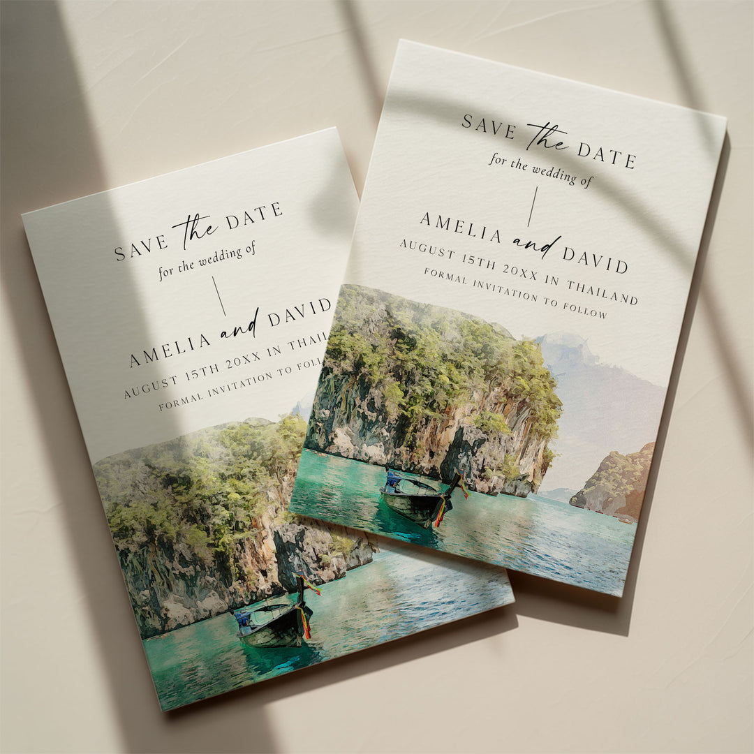 Thailand Temple Destination Save The Date