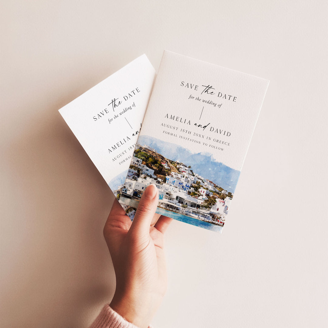 Mykonos Destination Save The Date