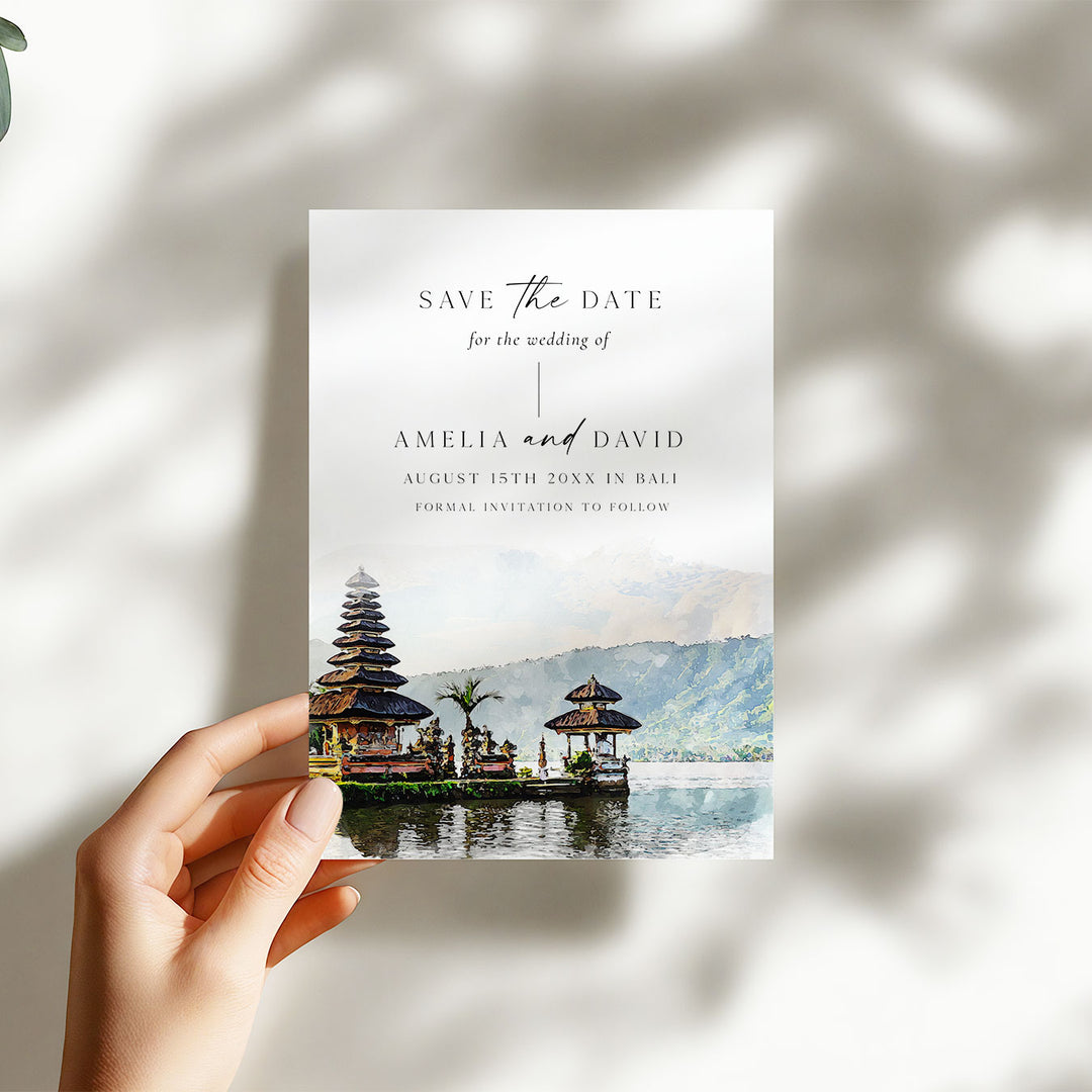 Bali Temple Destination Save The Date