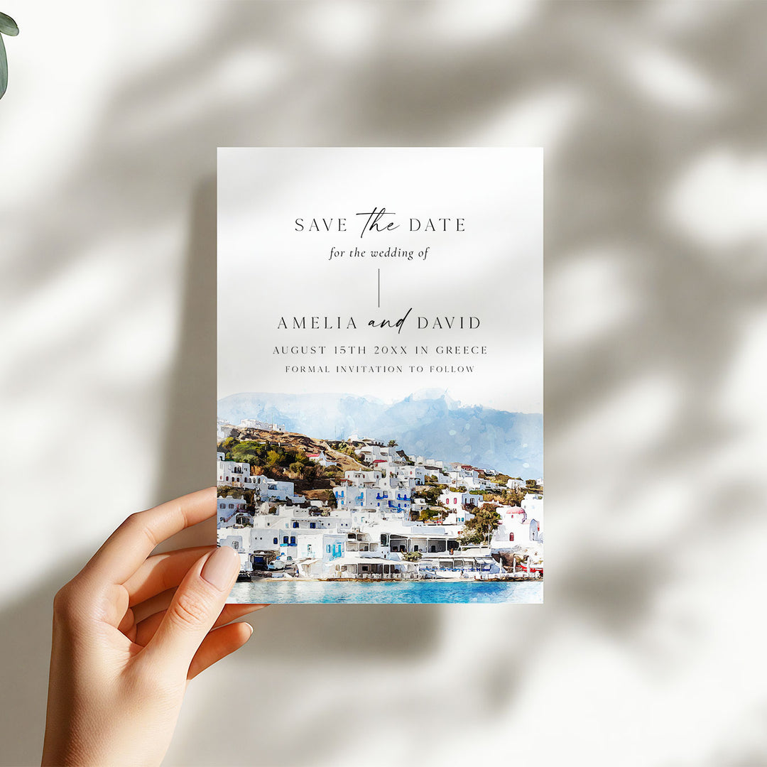 Mykonos Destination Save The Date