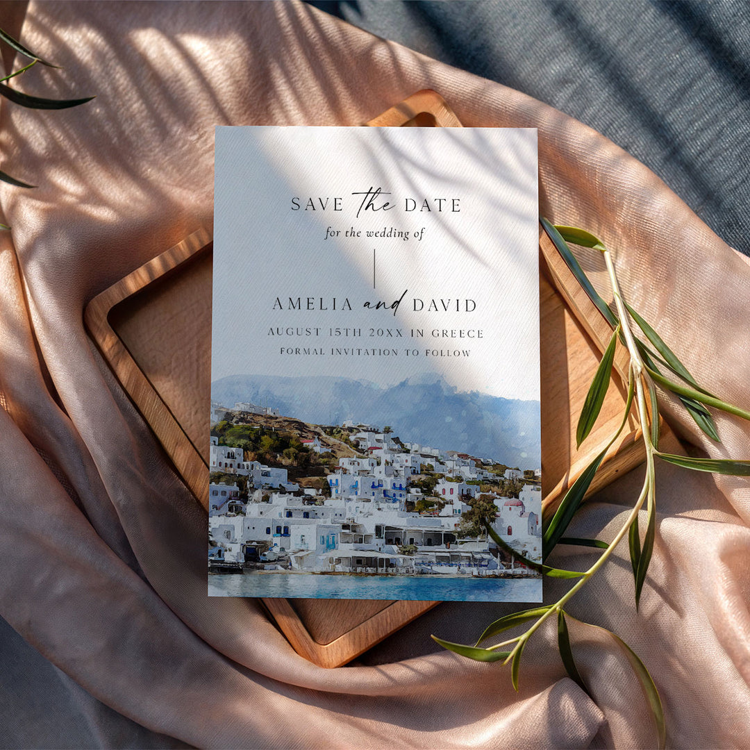 Mykonos Destination Save The Date