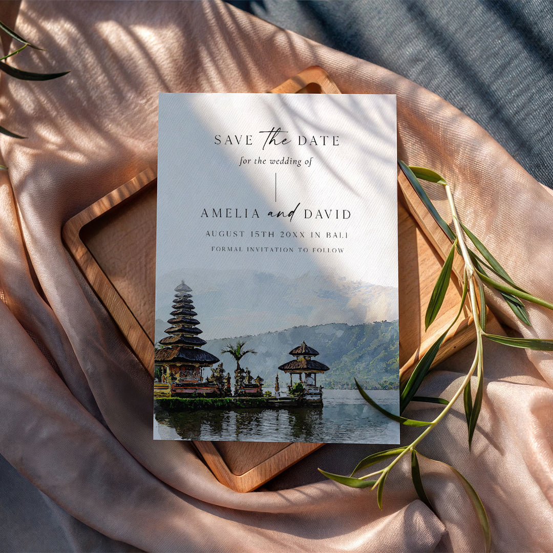 Bali Temple Destination Save The Date