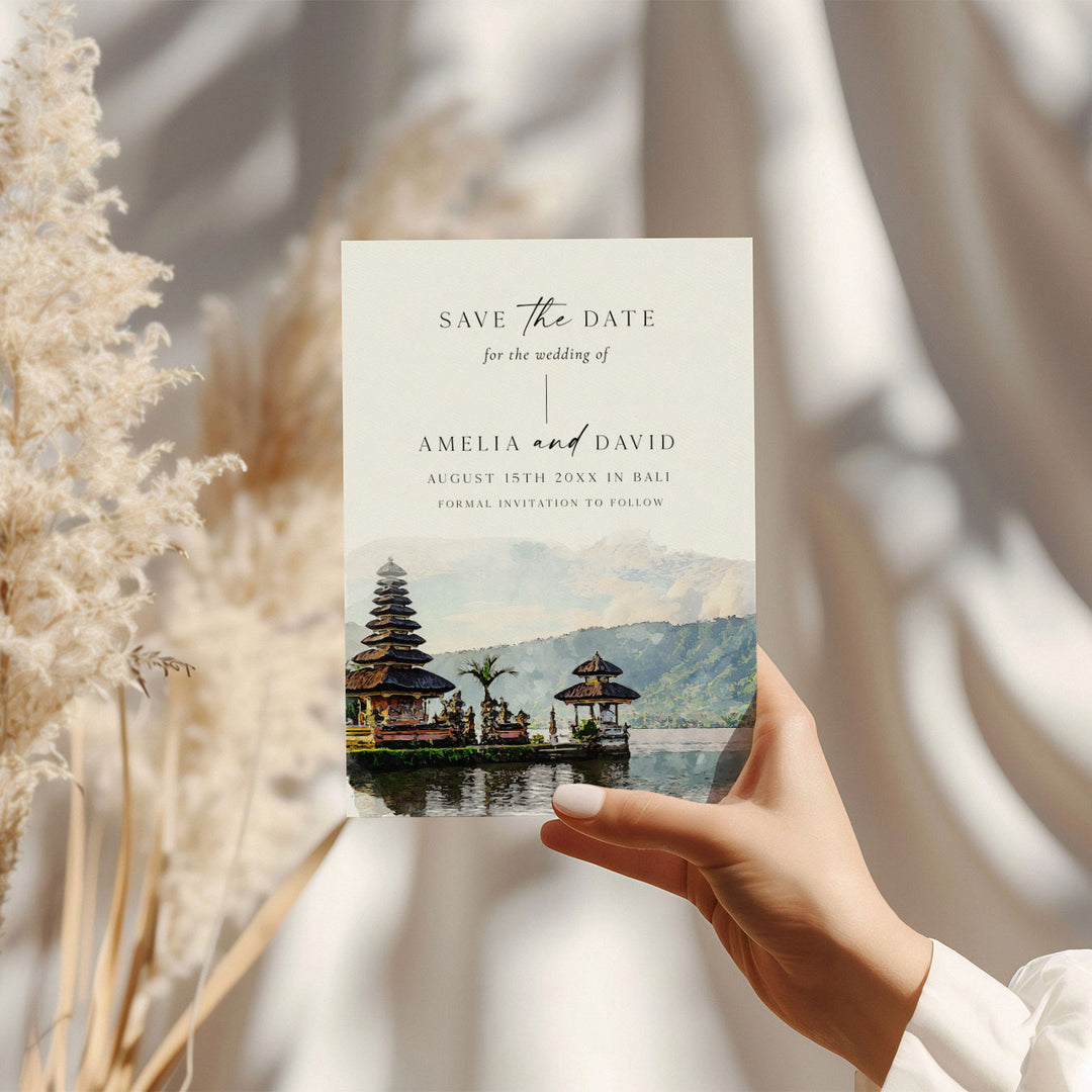 Bali Temple Destination Save The Date