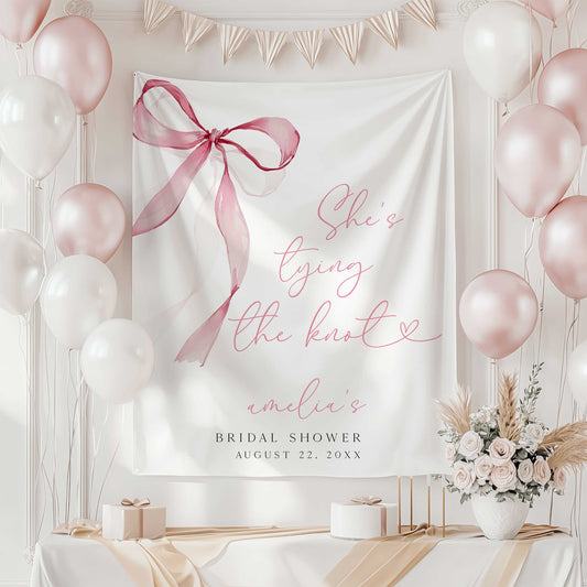 She’s Tying The Knot Bridal Shower Backdrop