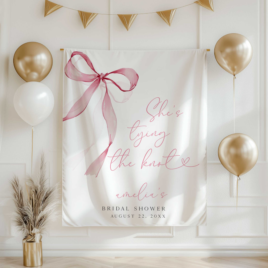 She’s Tying The Knot Bridal Shower Backdrop