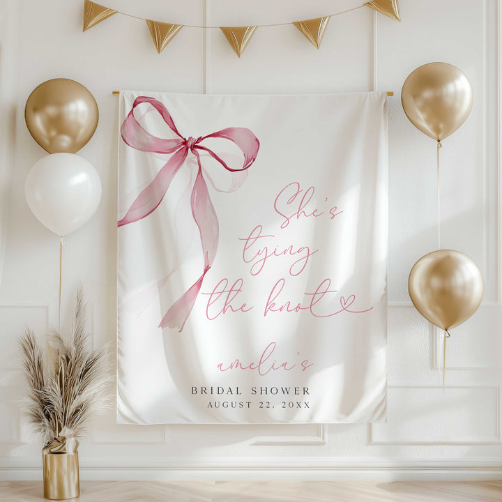 She’s Tying The Knot Bridal Shower Backdrop