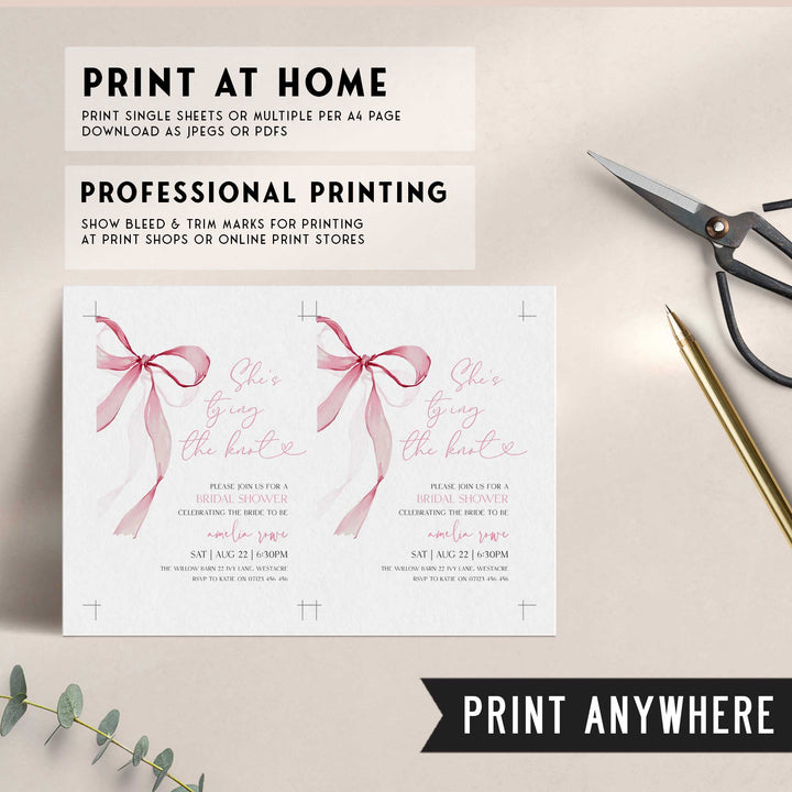 She's Tying the Knot Bridal Shower Invitation