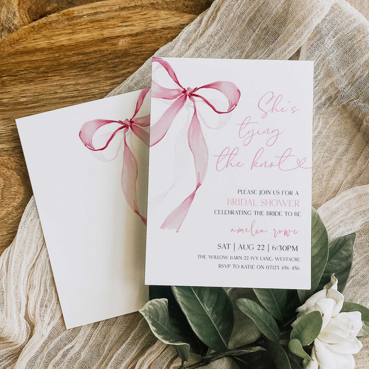She's Tying the Knot Bridal Shower Invitation