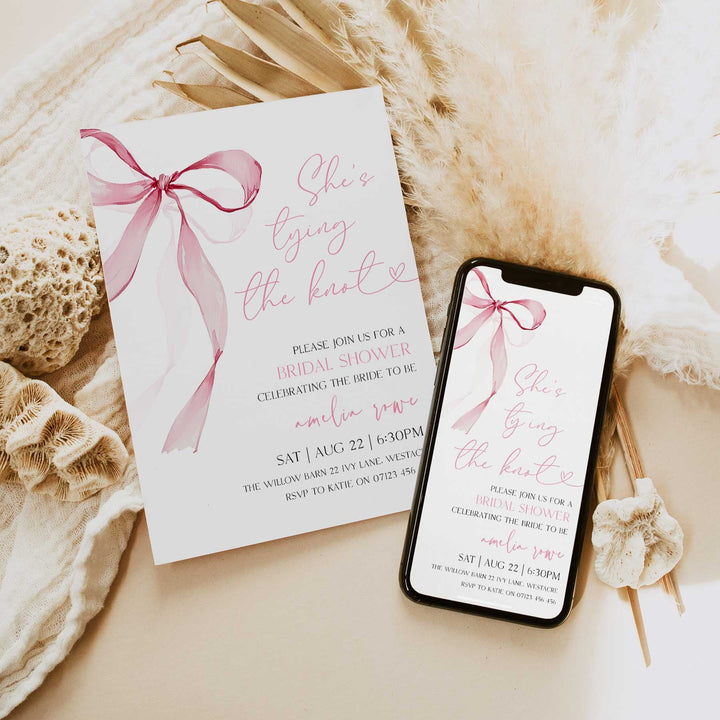 She's Tying the Knot Bridal Shower Invitation