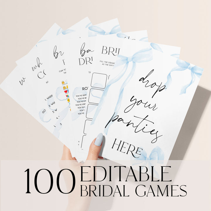 100 Editable Something Blue Bridal Games
