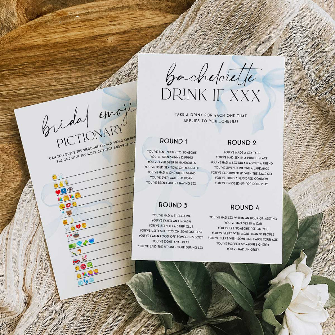 100 Editable Something Blue Bridal Games