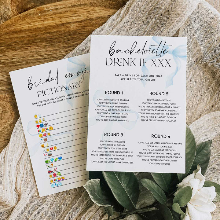 100 Editable Something Blue Bridal Games