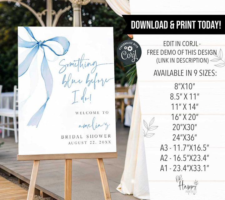 Something Blue Before I Do Welcome Sign