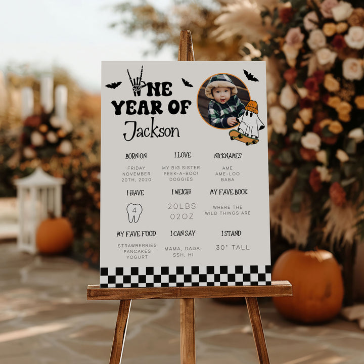 One Spooky Dude First Year Stats Circle Photo