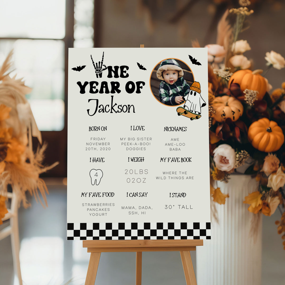 One Spooky Dude First Year Stats Circle Photo