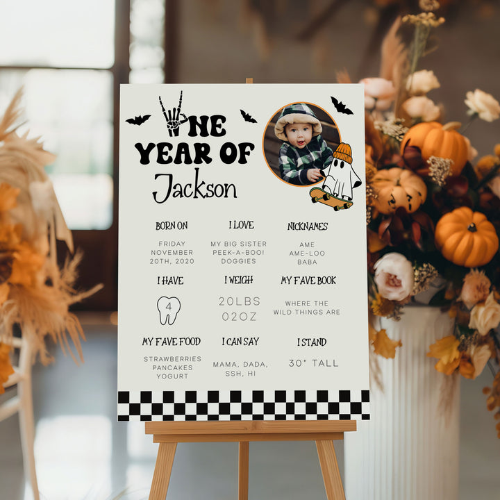 One Spooky Dude First Year Stats Circle Photo