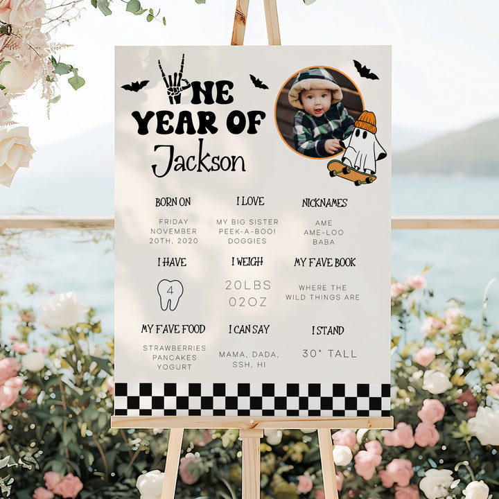 One Spooky Dude First Year Stats Circle Photo